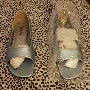 11WW Silhouettes Metallic Blue Flats